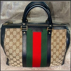 Gucci Canvas Boston Bag